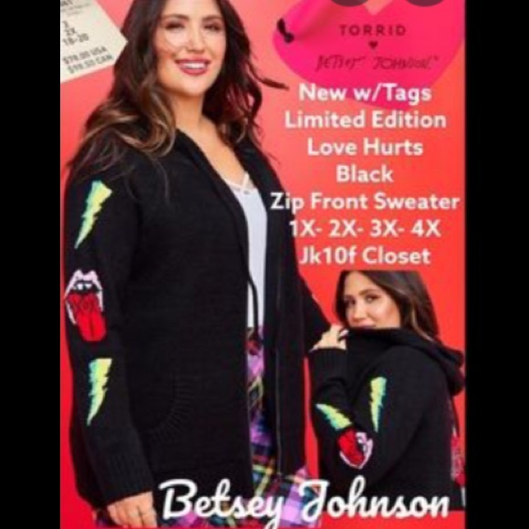 🌹NWT TORRID BETSEY JOHNSON 1X or 2X FRONT ZIP HOODIE SWEATER JACKET - Picture 14 of 14